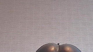 Asian dominatrix in latex pegging Sissy with huge BBC strapon