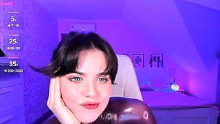 Super slim petite busty latex teen teasing solo