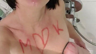 Julie Plays with 9 Volt Batteries on Nipples