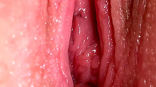 Super Close-up Wet Pink Pussy and Clit Orgasm