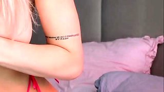Big Boobed Blonde Masturbates With A Dildo In The Bathroom