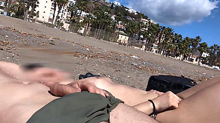 Dick Flashing Next to a Topless Girl She Looks