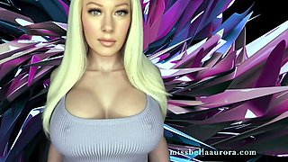 Super hot busty blonde babe fucks a big dick on webcam