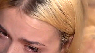 Blonde Rims Him, Takes Rough Deepthroat & Gets Her Pussy Pounded Before a Mouth Cumshot