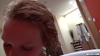Pickups - Small Ass Brunette Electra Angel Takes Anal Fingering and Cum on Ass in the Tub with Steve Q