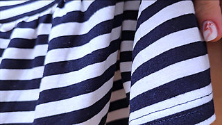 Totally Stranger Huge Cumshot Inside My Panties in a Bus