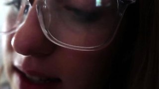 Close up with teen blonde sex doll rubbing her cunt