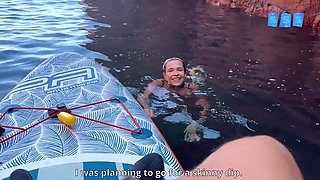 Sex And Blowjob With A Stranger On A Sup In A Sea In Cave. He Came In My Mouth And I