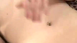 Beautiful brunette plays and masturbates with dildo