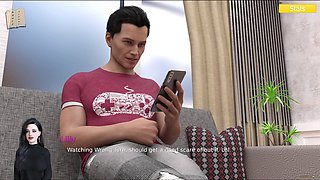 Hot blonde with a big ass and huge tits in an erotic visual novel