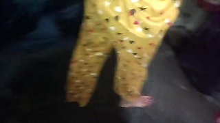 Desi step-sis bends over in kitchen for rough doggy anal, Hindi audio