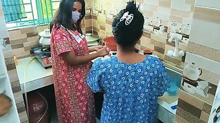 Desi Hot Lesbian Stepsisters Fuck in Kitchen with Big Dildo - Bangla Voice