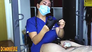 Femdom Nurse Milks & Sounds My Cock - DominaFire Medical Exam