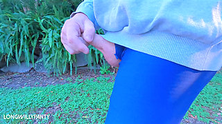 Straight uncut cock walks around with it exposed in public