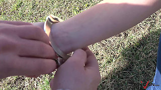 Kinky guy pick up a naughty blondie to fuck her hard