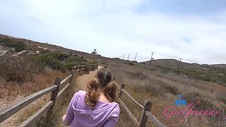 Selina Imai behind the scenes on a beach date and back at the pad sucking cock: Porn