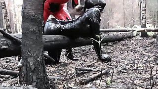 Latex Fetish Play with Rubber Doll