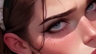 Ai Anime Maid Teen POV Blowjob & Explosive Facial - Rough Anal Fucking Scenes