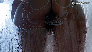 Boobs and Ass Against the Glass