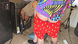 Stepsis Got Stuck in the Washing Machine and I Just Had to Fuck Her Flowering Pussy