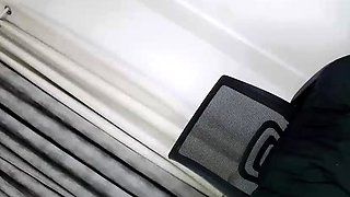 Big tit shemale jerks her long cock