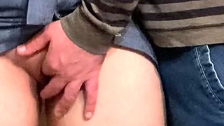 Dirty Hobby! Old Man Fingering Perfect Pussy in Public