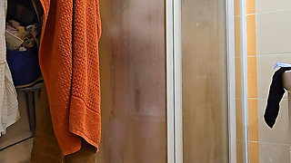 Cute BBW Wife with Big Soft Natural Tits and Big Ass Takes a Shower