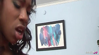 Ebony Teen Treasure Cunt in Fishnet Stockings Getting Fucked by Her Gangster Step Brother