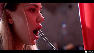 Blonde Secretary Facefucked in Prison - Working Girl Freeze Fucked by Stranger