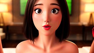 Lesbian strip threesome after Brazil Korea game - AI HENTAI