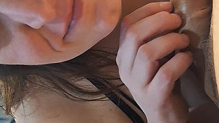 Ass licking, balls getting sucked, cum getting licked, and finally a deep throat.