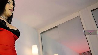 Cute curly brunette solo webcam masturbation