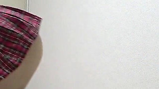 Big Tits Spilling Out of Small T-shirt, Thighs and Legs in a Miniskirt, Wedgie Thong Panties, Japanese Girl Cleaning Apartment