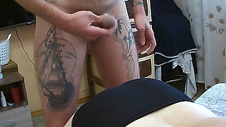 Jerking off my dick and cumming on a big ass