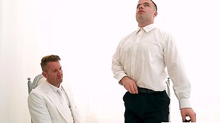 Apprentice Twink gets grooming session with Master