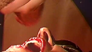 Blonde Tit Slut in MMF DP with Two Monster Cocks