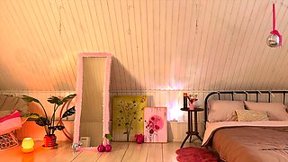 Blonde tight pussy babe solo toy fun in glamour masturbation