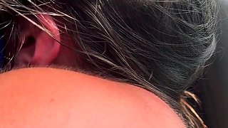 my wife absolutely DEVOURING my pussy in the car