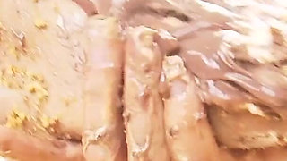 Lesbians Smeared Scene-2 Two MILFs in Lingerie Fuck Each Other Covered in Food