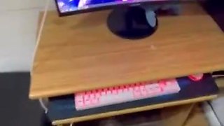 Petite latina strips and gets creampied after fixing internet