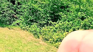 Outdoor Whipping with Pretty Blond MILF Domina