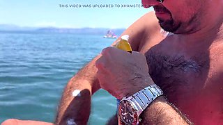 Earl Smile Flashes Big Cock on Wild Sea Pedal Boat