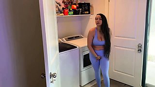 Big-Tit MILF Fucks Washing Machine