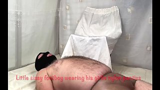 Mature British Femdom Teases Sissy Footboy with Big Natural Tits and Nylon Feet