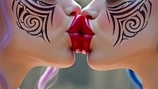Beautiful Elves Princess Kissing, Ai Animation