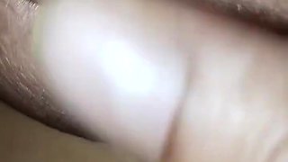 Fingering Her Tiny Hairy Mature Pussy