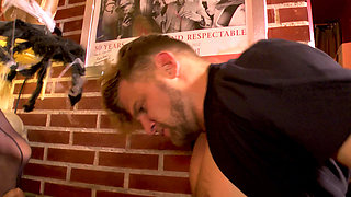 A French Guy Bangs a Beautiful Blonde in a Bar