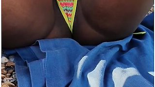 Hot Latina Caught Adjusting Bikini Thong On A Public Beach - Pussy Slip And Cameltoe Pov Candid
