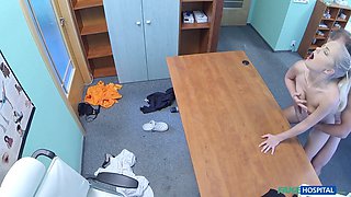 Faux polyclinic - fucking my boss's uber-sexy blondie wifey on the examination desk