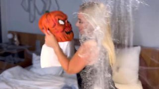 Hot Blonde Nesty Fucks a Living Pumpkin - Blowjob & Creampie Sex in 4K